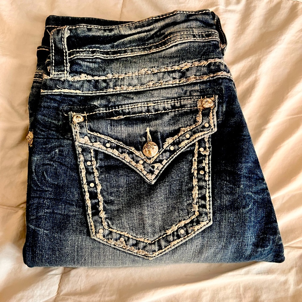 MISS ME JE8012P CUFFED CAPRI JEAN size 32